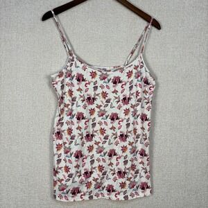 Loft Outlet Women XL Floral Cami Spaghetti Strap Tank Top Pink Purple White